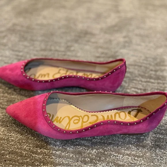 Hot pink suede- Sam Edelman Flats - Picture 3 of 4